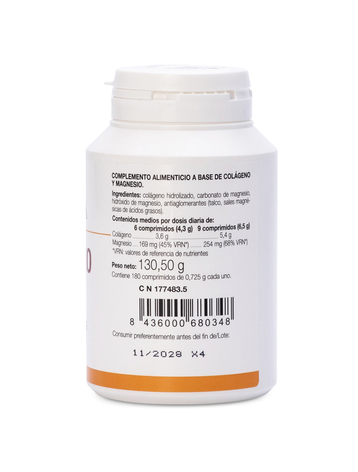 Colágeno con magnesio en comprimidos